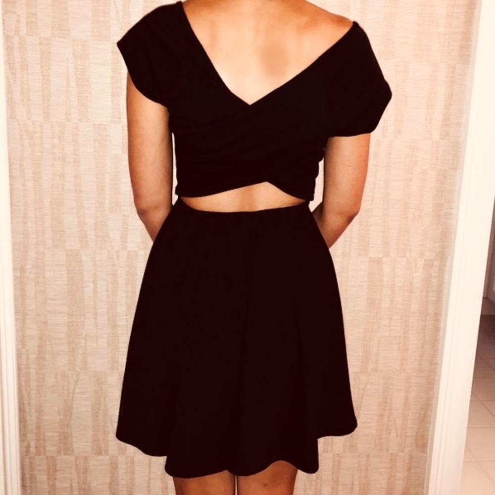 TOBI Black dress with mini open back